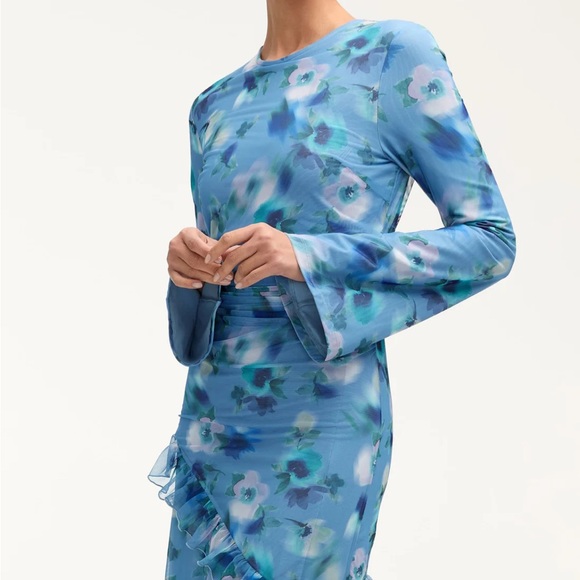 Veiled Collection Blue Floral Women's Dress - Picture 7 of 11
